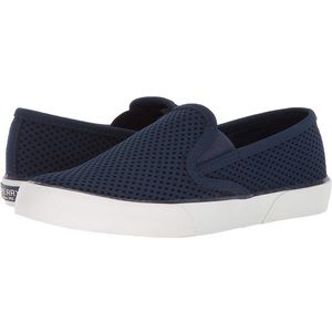 Sperry Pier Side Leather Perforated Navy slip on shoes